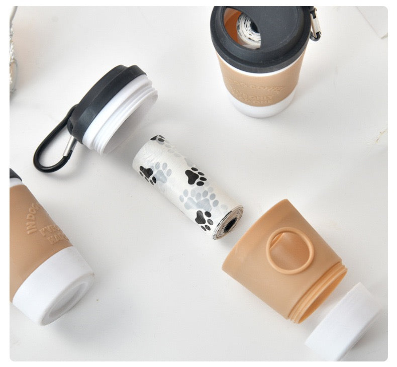 Portable Coffee Cup Dog Poop Bag Dispenser – Cute & Convenient