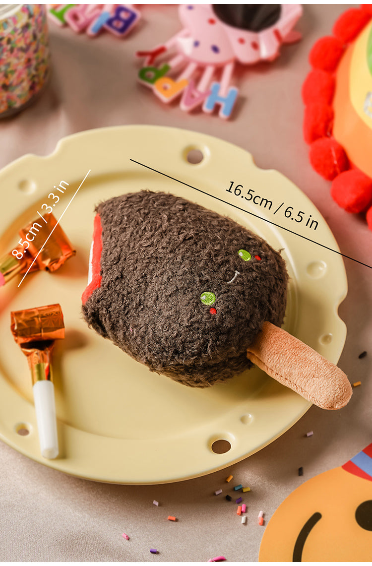 🍦 Ice Cream Squeaky Plush Toy – Birthday Edition for Pets