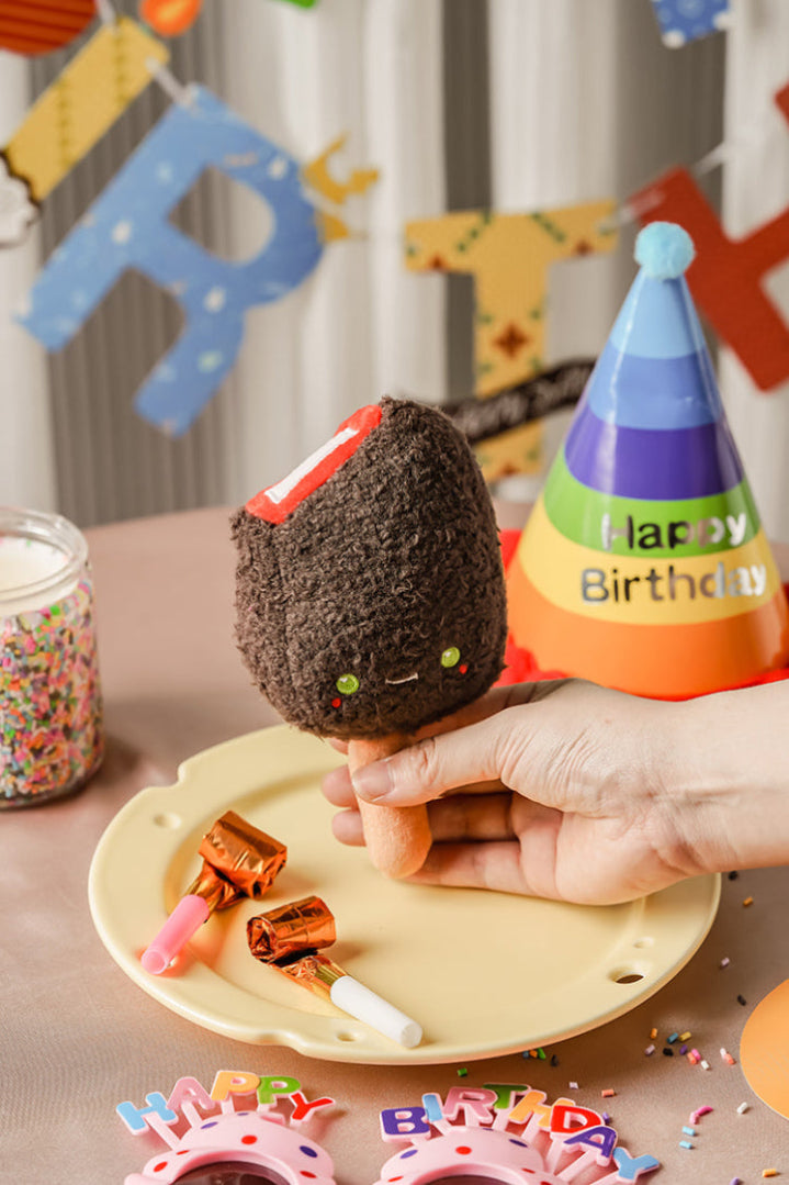 🍦 Ice Cream Squeaky Plush Toy – Birthday Edition for Pets