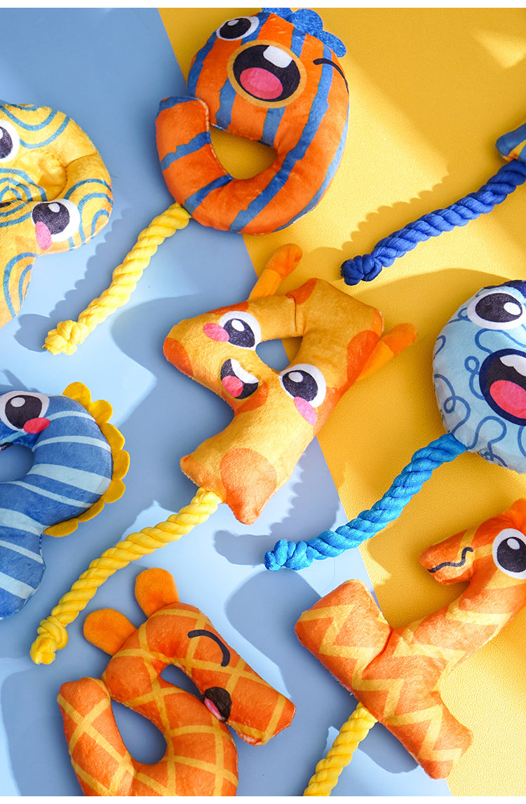Pet Birthday Number Rope Toy – Soft & Durable Plush Chew Toy