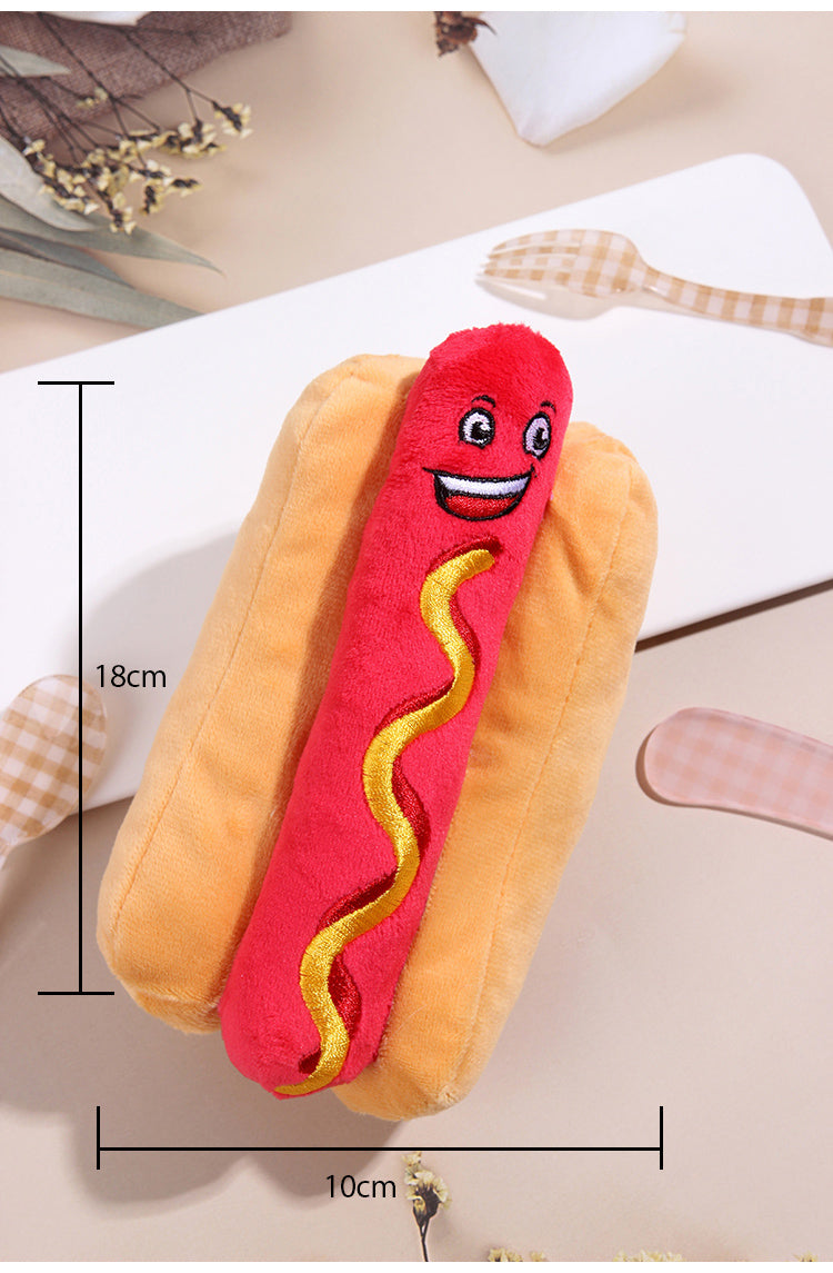 🍕 🍔 Pet Foodie Plush Toy Set – Pizza, Hot Dog & Burger