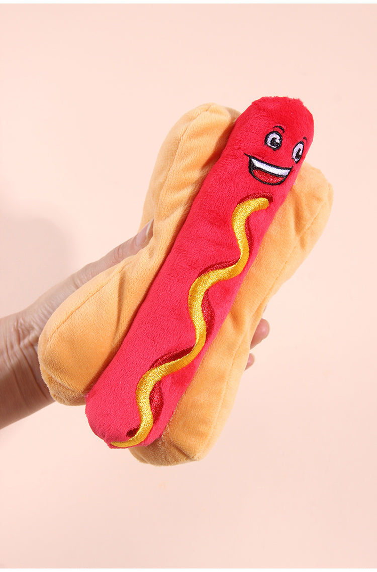 🍕 🍔 Pet Foodie Plush Toy Set – Pizza, Hot Dog & Burger