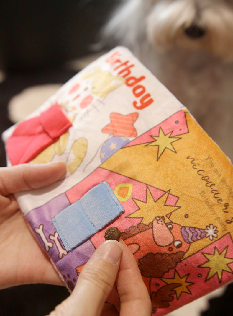 🎂 “Make a Wish” Plush Dog Toy – Birthday Surprise Puzzle Book!