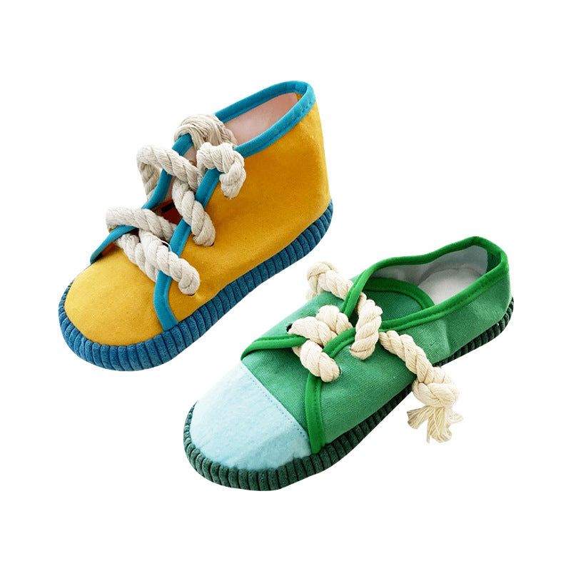 🐾 Fun Canvas Sneaker Toy for Pets