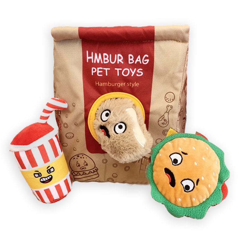 🍔"Burger Style" Pet Toy Set Fun, Interactive & Irresistibly Cute!