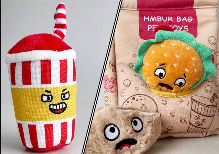 🍔"Burger Style" Pet Toy Set Fun, Interactive & Irresistibly Cute!