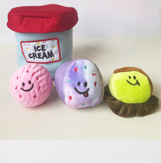 🍦 Ice Cream Bucket Dog Toy Set
