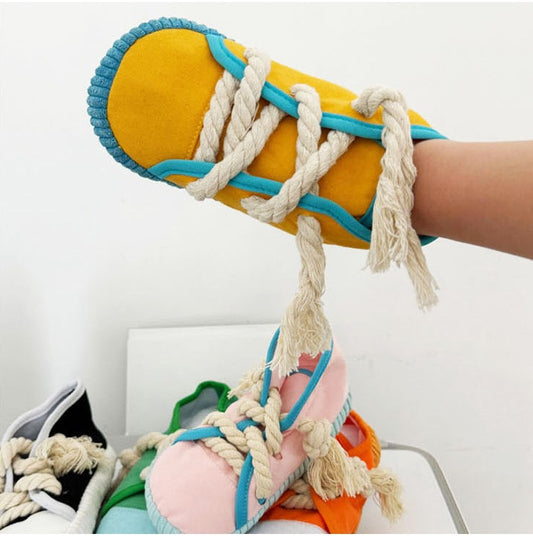 🐾 Fun Canvas Sneaker Toy for Pets