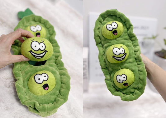 Plush Pea Pod Dog Toy – The Cutest Interactive Toy for Small Dogs & Puppie