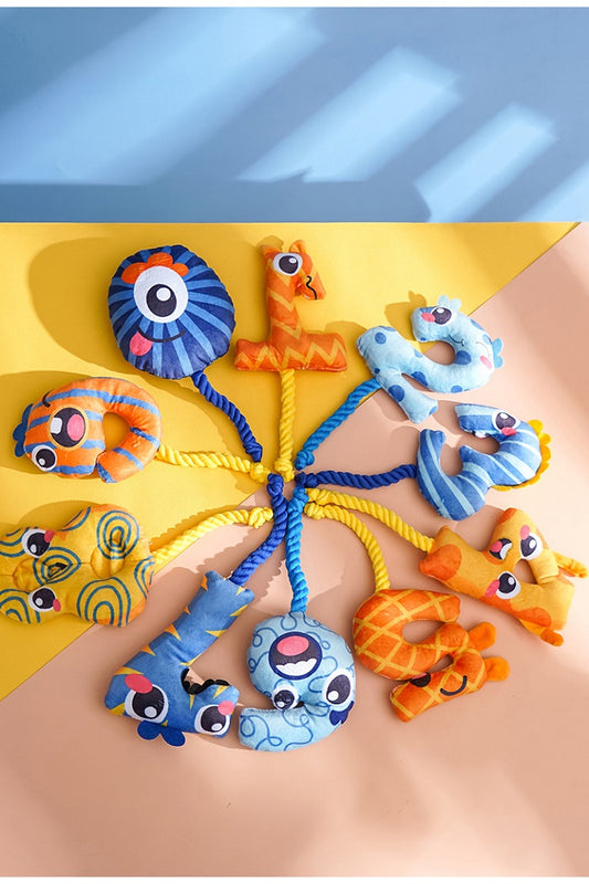 Pet Birthday Number Rope Toy – Soft & Durable Plush Chew Toy