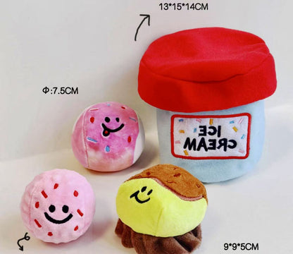 🍦 Ice Cream Bucket Dog Toy Set