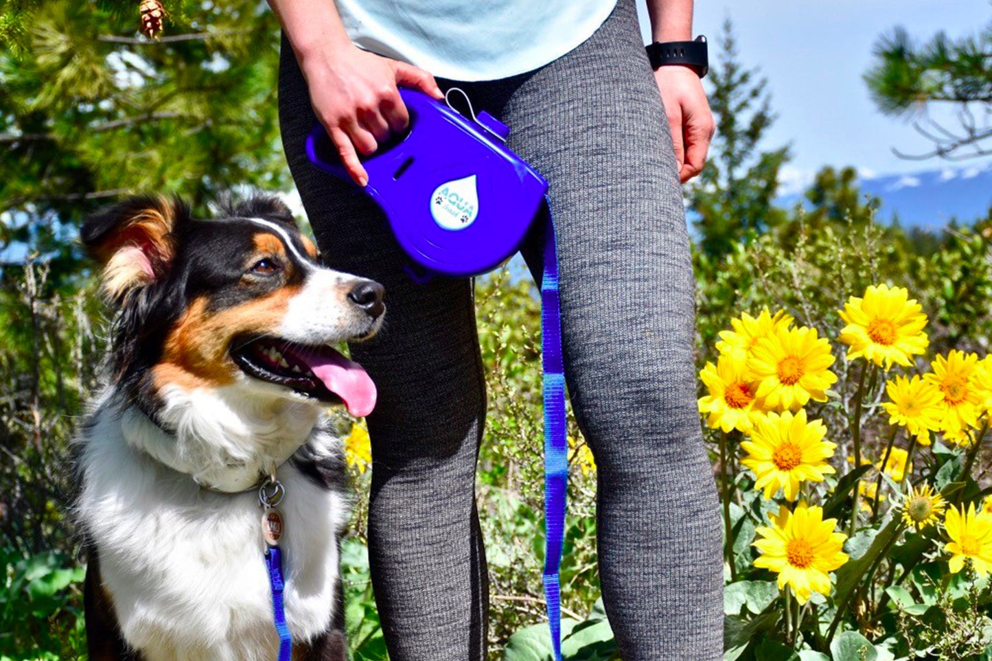 3-in-1 Retractable Dog Leash with Built-in Water Bottle & Bowl