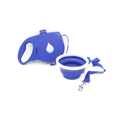 3-in-1 Retractable Dog Leash with Built-in Water Bottle & Bowl