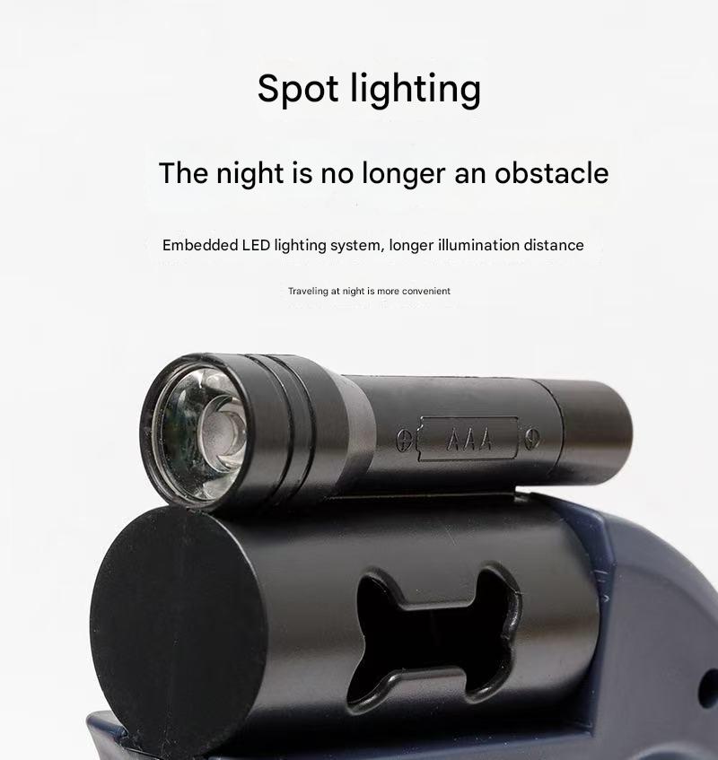 Dual Retractable Dog Leash with LED Light & 360° Rotation – Walk Two Dogs Tangle-Free, Day or Night