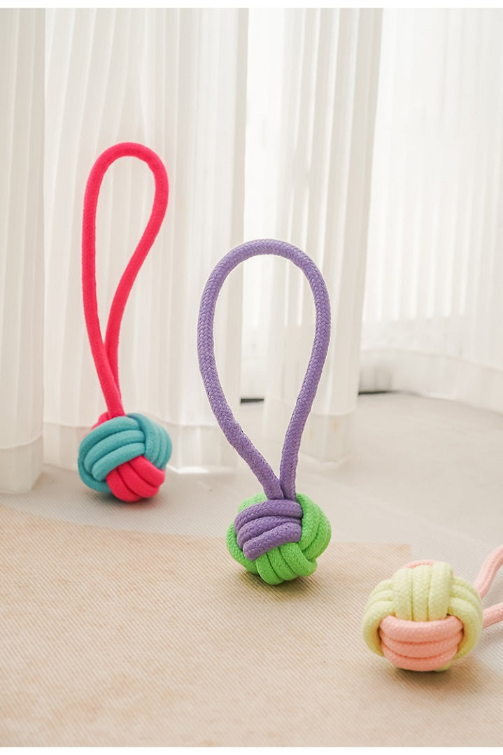 Colorful Rope Ball Dog Toy – Tug, Chew & Play!
