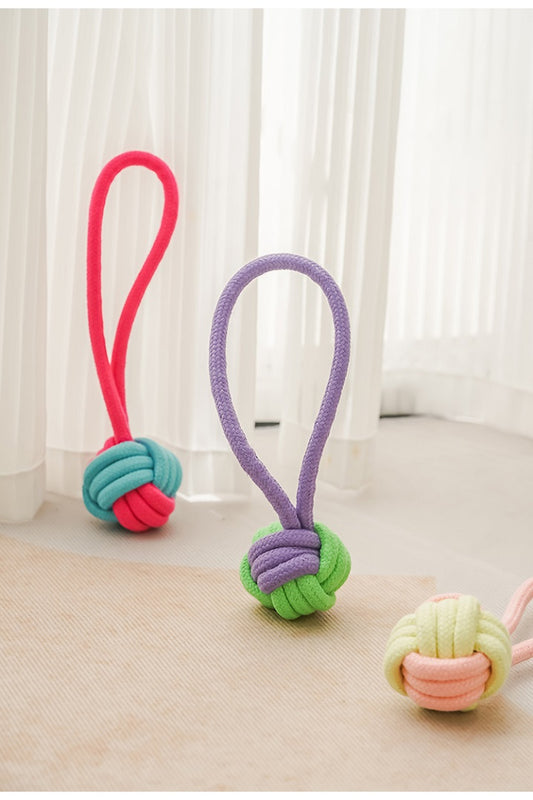 Colorful Rope Ball Dog Toy – Tug, Chew & Play!