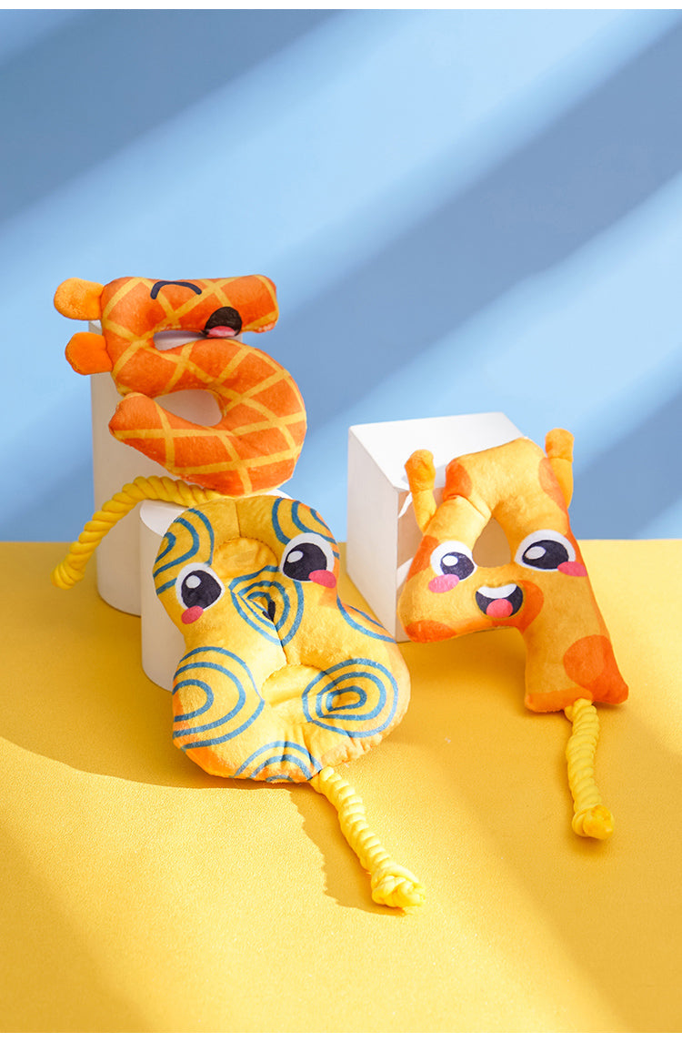 Pet Birthday Number Rope Toy – Soft & Durable Plush Chew Toy