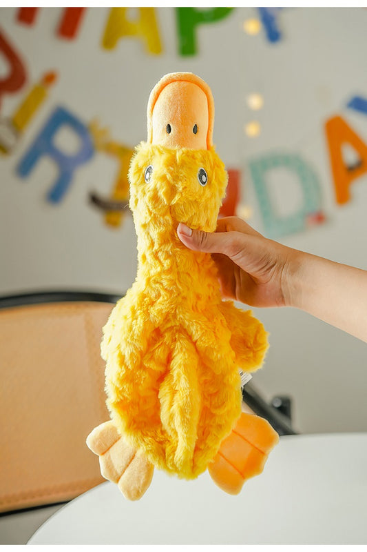 Soft Plush Duck Dog Toy – Squeaky & Cuddly Fun!