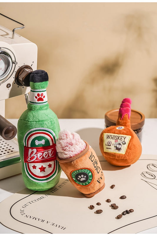 🐾 Cheers to Playtime! Pet Drink Series Toys 🍺☕