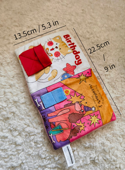 🎂 “Make a Wish” Plush Dog Toy – Birthday Surprise Puzzle Book!