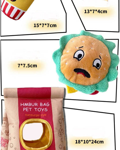🍔"Burger Style" Pet Toy Set Fun, Interactive & Irresistibly Cute!