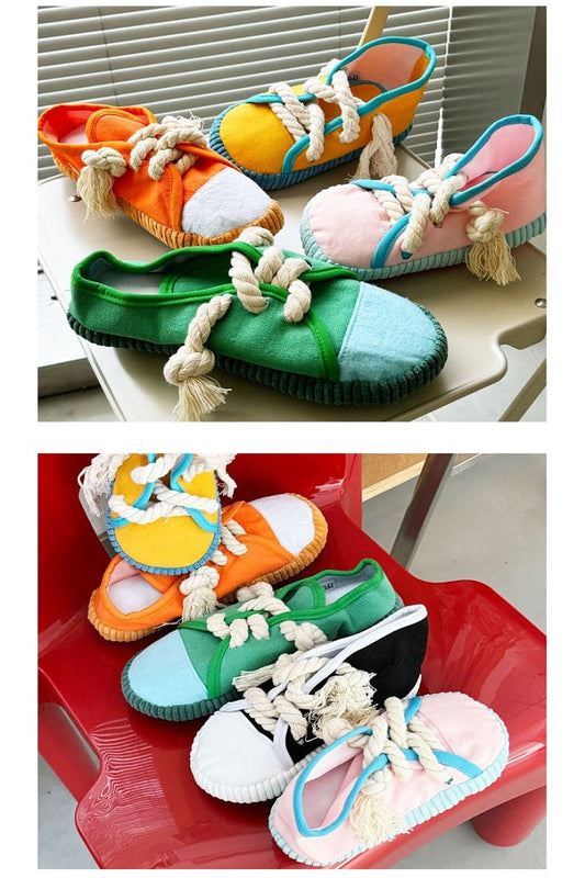 🐾 Fun Canvas Sneaker Toy for Pets
