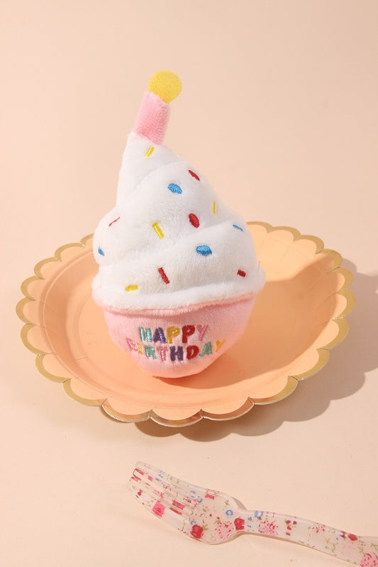🎉 Birthday Cupcake Plush Toy Set (2-Pack) – Blue & Pink – Celebrate in Style!